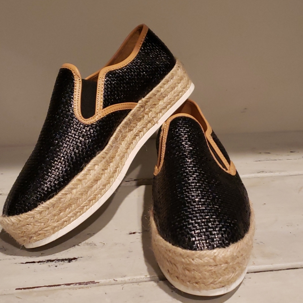 Matt Bernson black espadrill platform sneaker